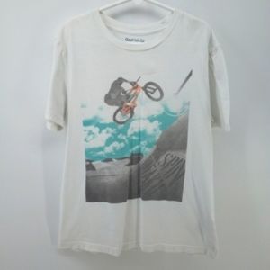 Gap Kids Bike Biker Graphic Tee 100% Cotton Boys White Tee 8 Medium